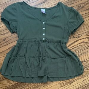 No Boundaries Olive Green Top